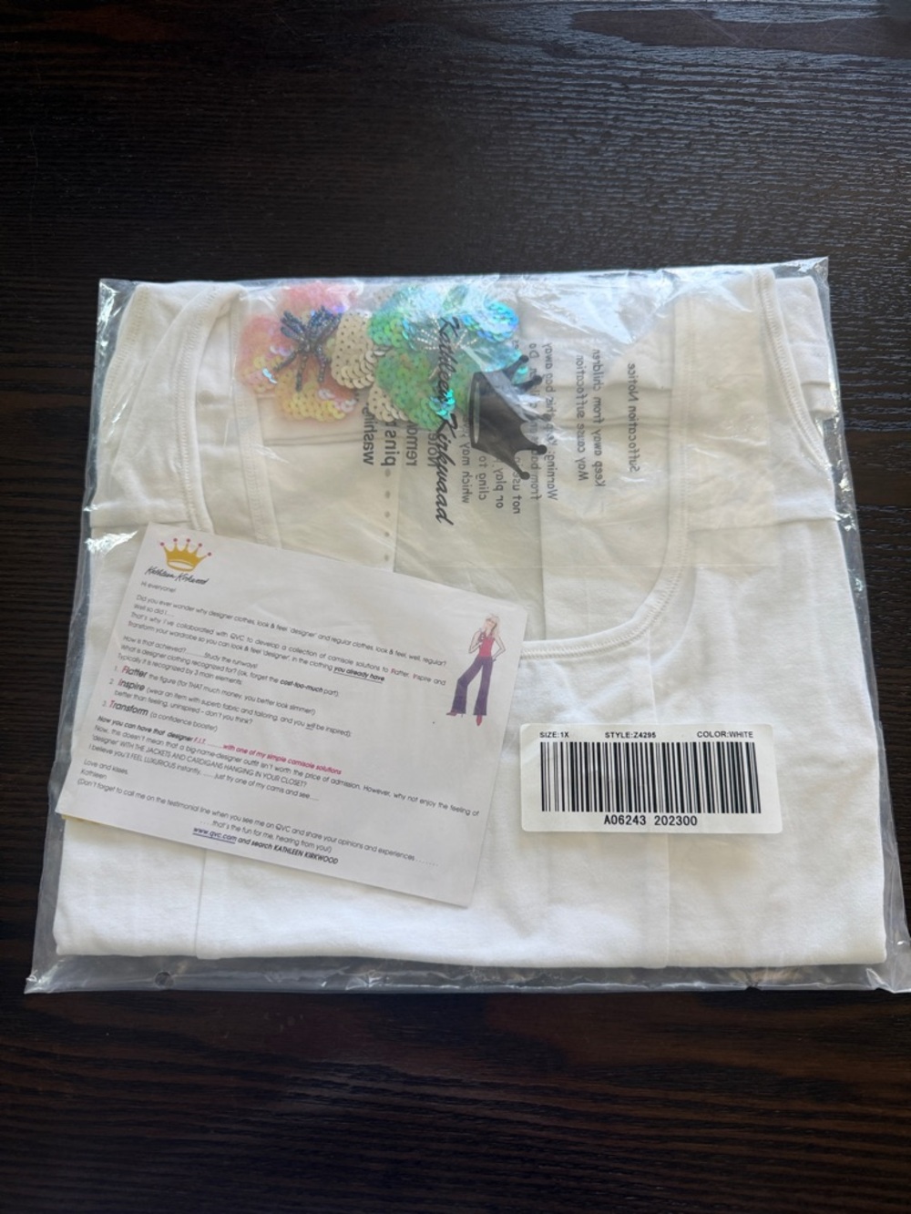 Kathleen Kirkwood White Square Neck Tank Top